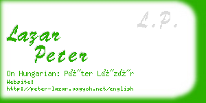 lazar peter business card
